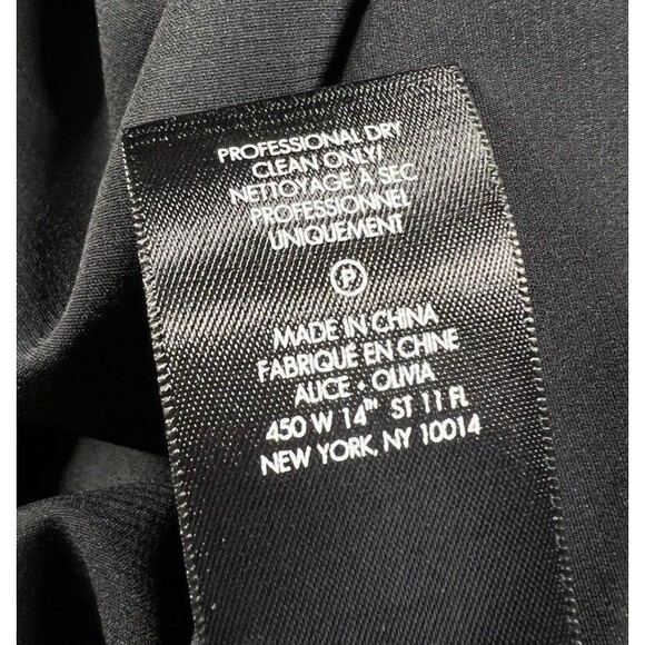 Alice + Olivia Delphine Black Star Burnout Print Silk Bow Tie Blouse Size Medium - Picture 11 of 11